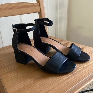 Black Block Sandal Heels